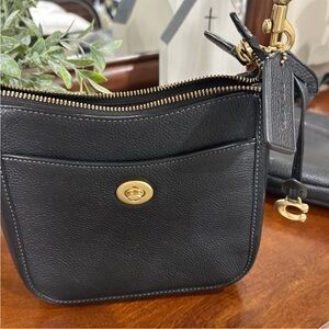 Coach Black Crossbody Bag with Gold Accents